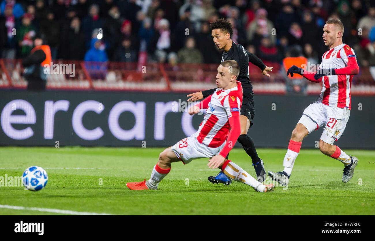 Rajko Mitic Stadion, Belgrad, Serbien. 11 Dez, 2018. Marquinhos von Paris Saint-Germain scores Credit: Nikola Krstic/Alamy leben Nachrichten Stockfoto