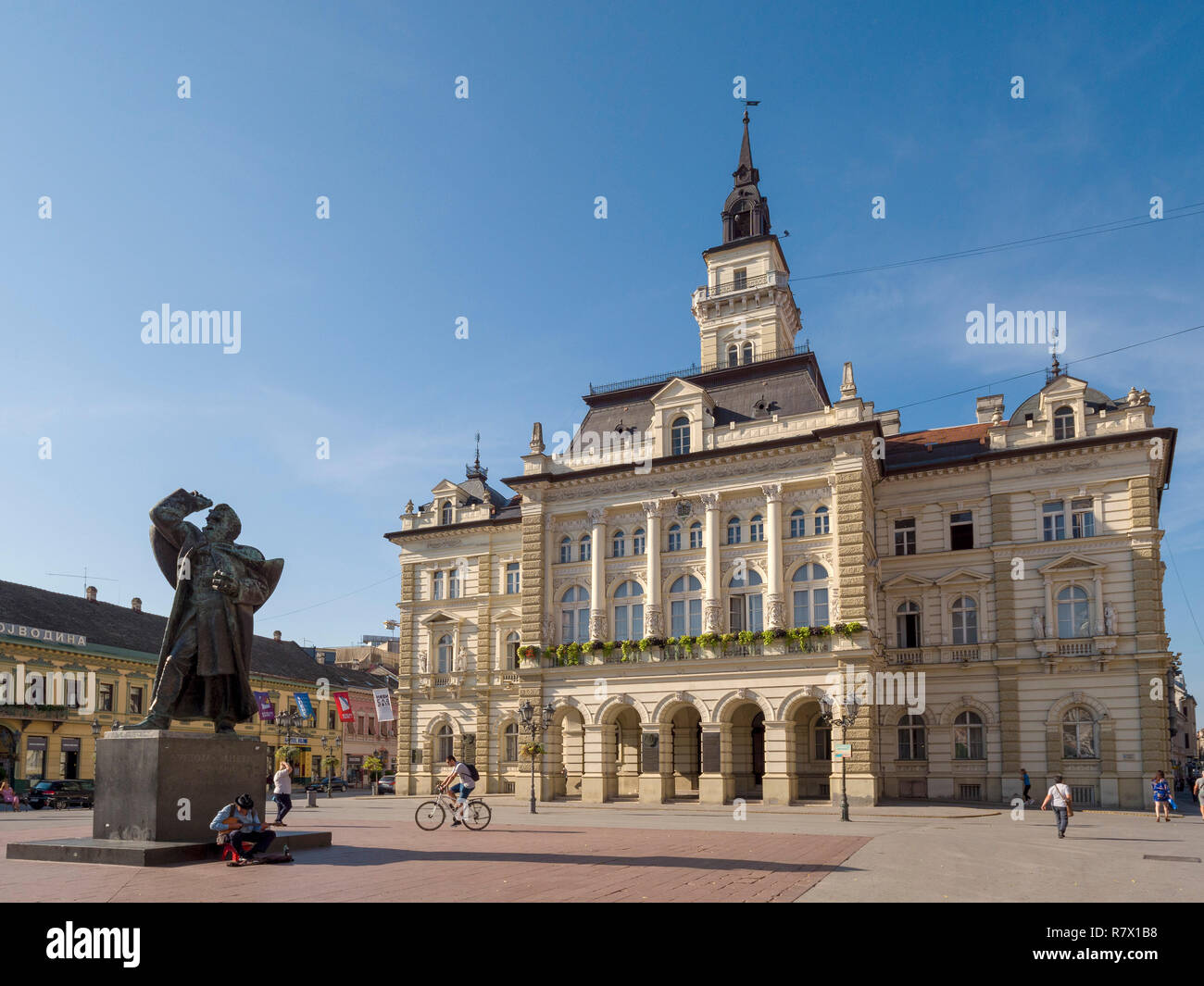 City Hall in Freiheit Square-Trg Slobode, Novi Sad, Vojvodina, Serbien, Europa Stockfoto