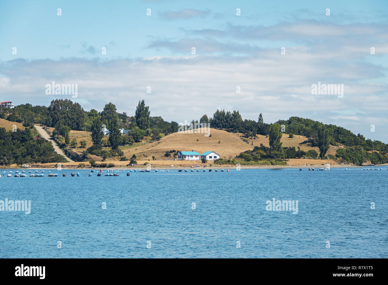 Bucht von Quinchao - Insel Chiloe, Chile Stockfoto