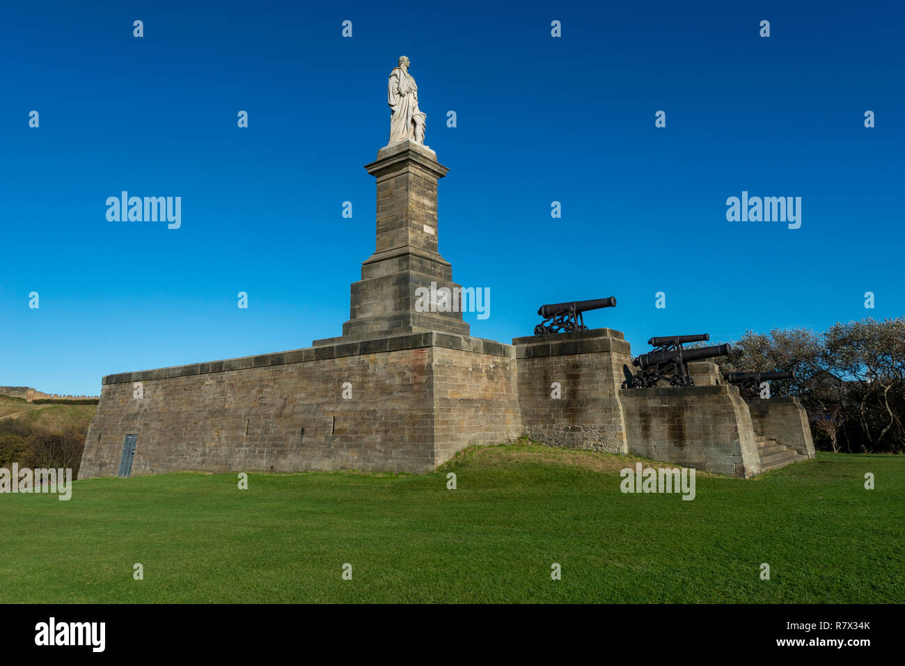 Lord Collingwood Denkmal, Tynemouth, Großbritannien Stockfoto