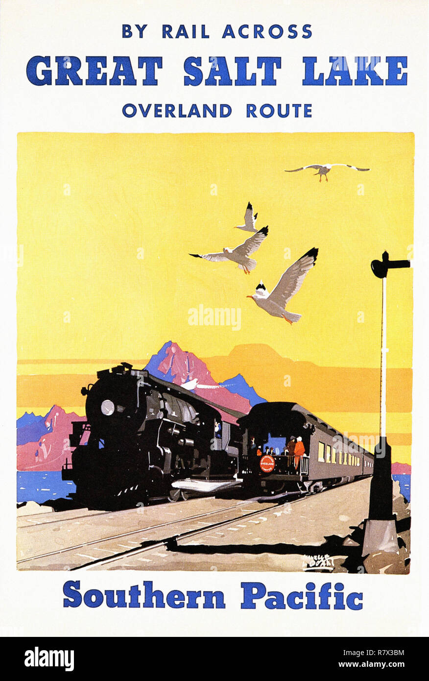 Southern Pacific Linien Great Salt Lake - Vintage Travel Poster Stockfoto