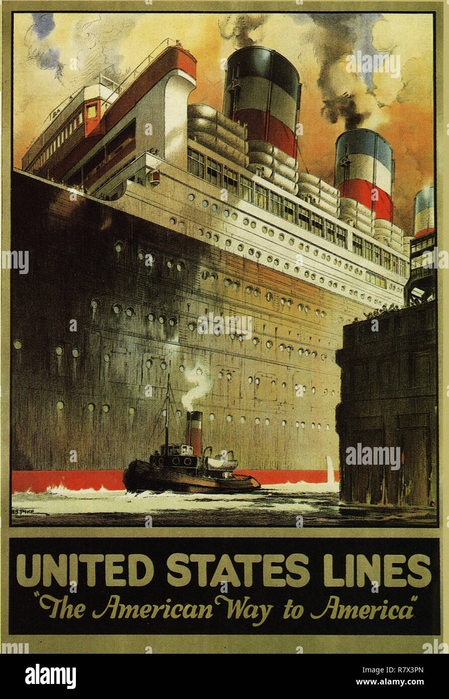 Der amerikanische Weg nach Amerika - Vintage Travel Poster Stockfoto