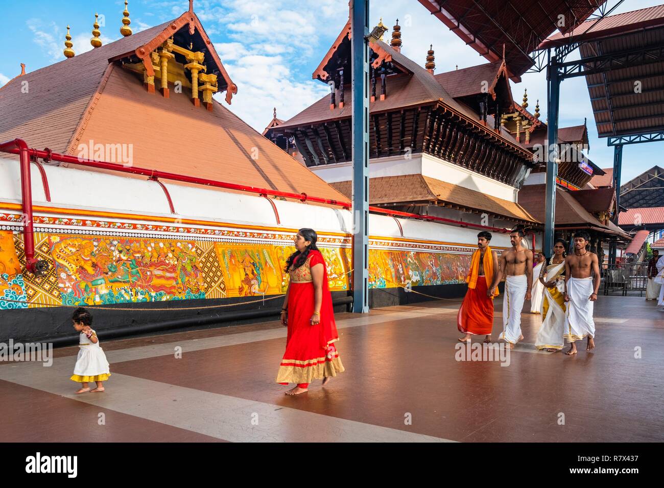 Indien, Bundesstaat Kerala, Guruvayur, Wallfahrtsort rund um Sri Krishna Tempel Stockfoto