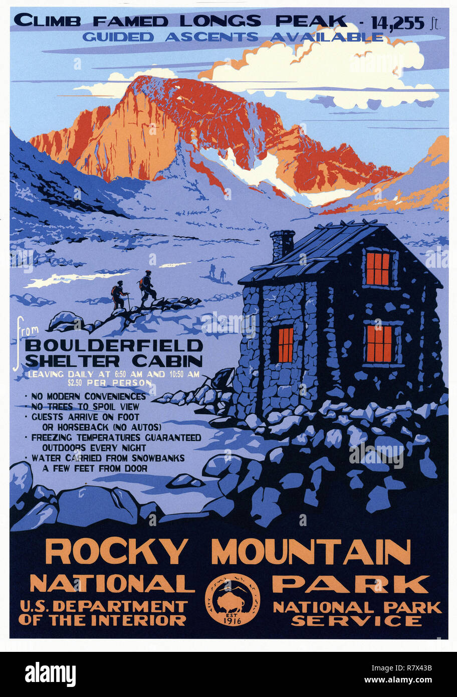 Rocky Mountain National Park - Vintage Travel Poster Stockfoto