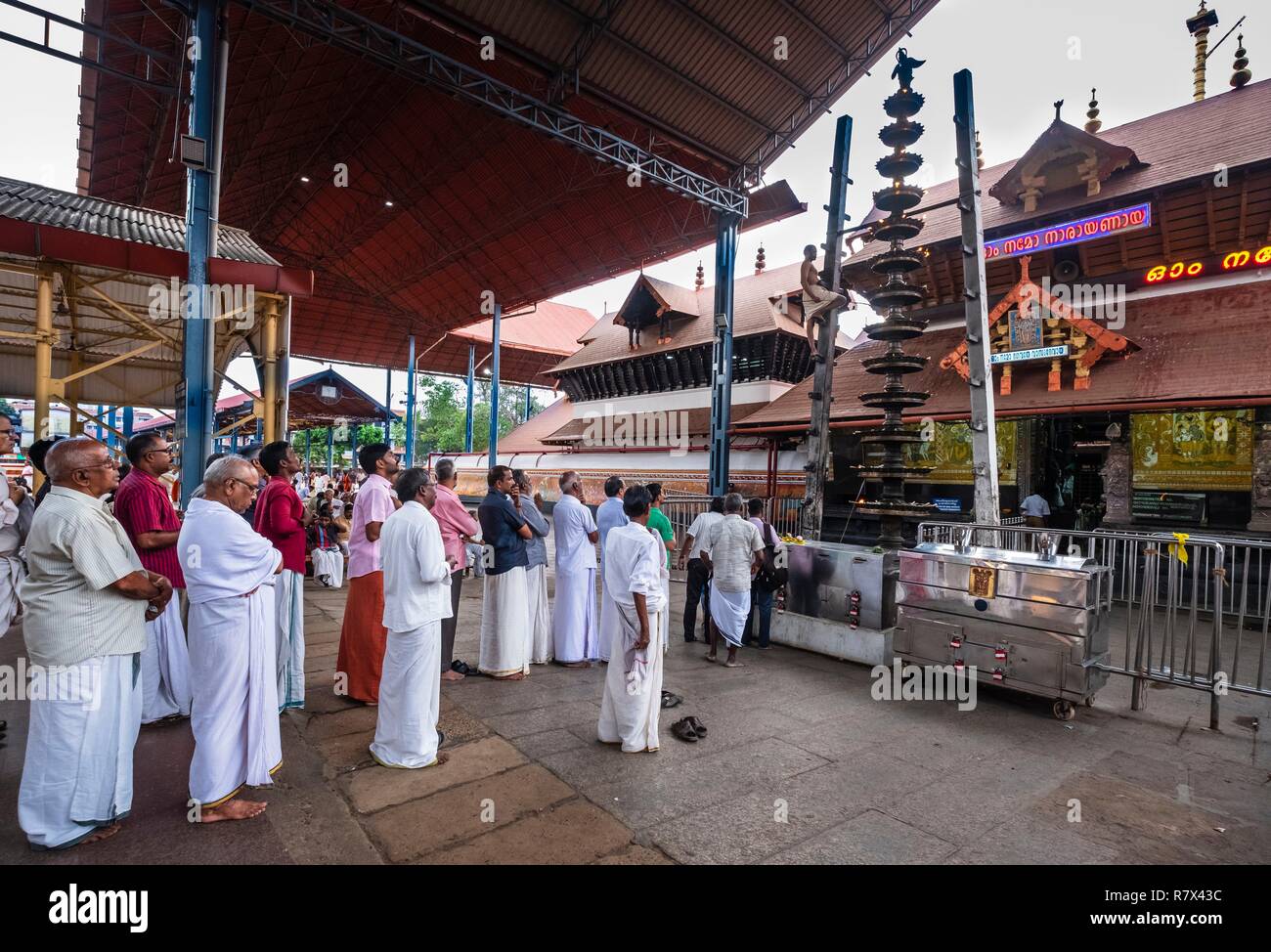 Indien, Bundesstaat Kerala, Guruvayur, Wallfahrtsort rund um Sri Krishna Tempel Stockfoto