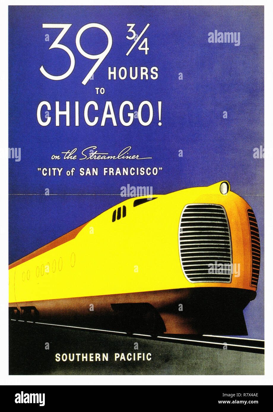 Südliche Pacifics Streamliner Stadt San Francisco - Vintage Travel Poster Stockfoto