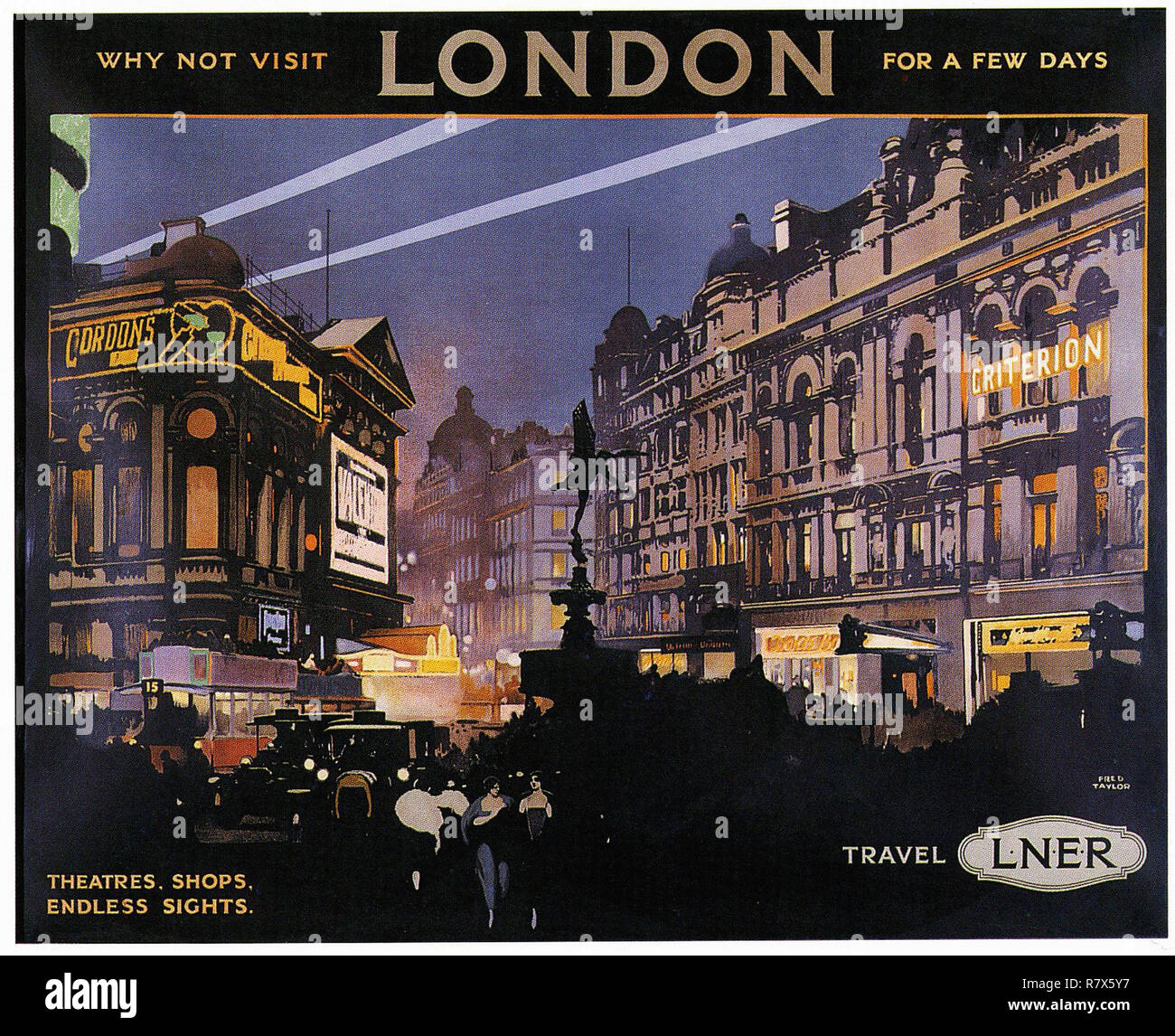 Warum nicht Visit London - Vintage Travel Poster Stockfoto