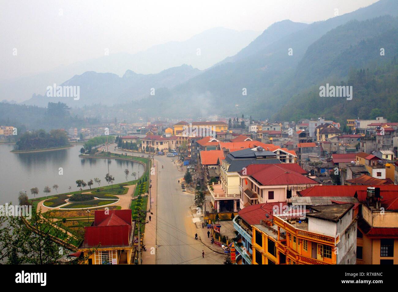 Vietnam, Lao Cai Provinz, Sapa district, Sapa Stadt Stockfoto