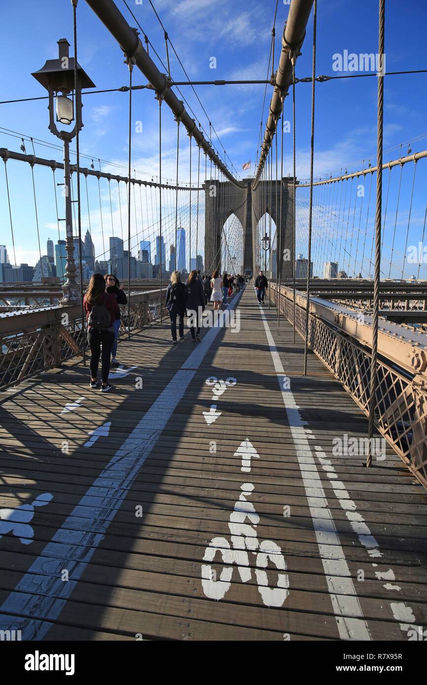 Vereinigte Staaten, New York, Brooklyn Bridge Stockfoto
