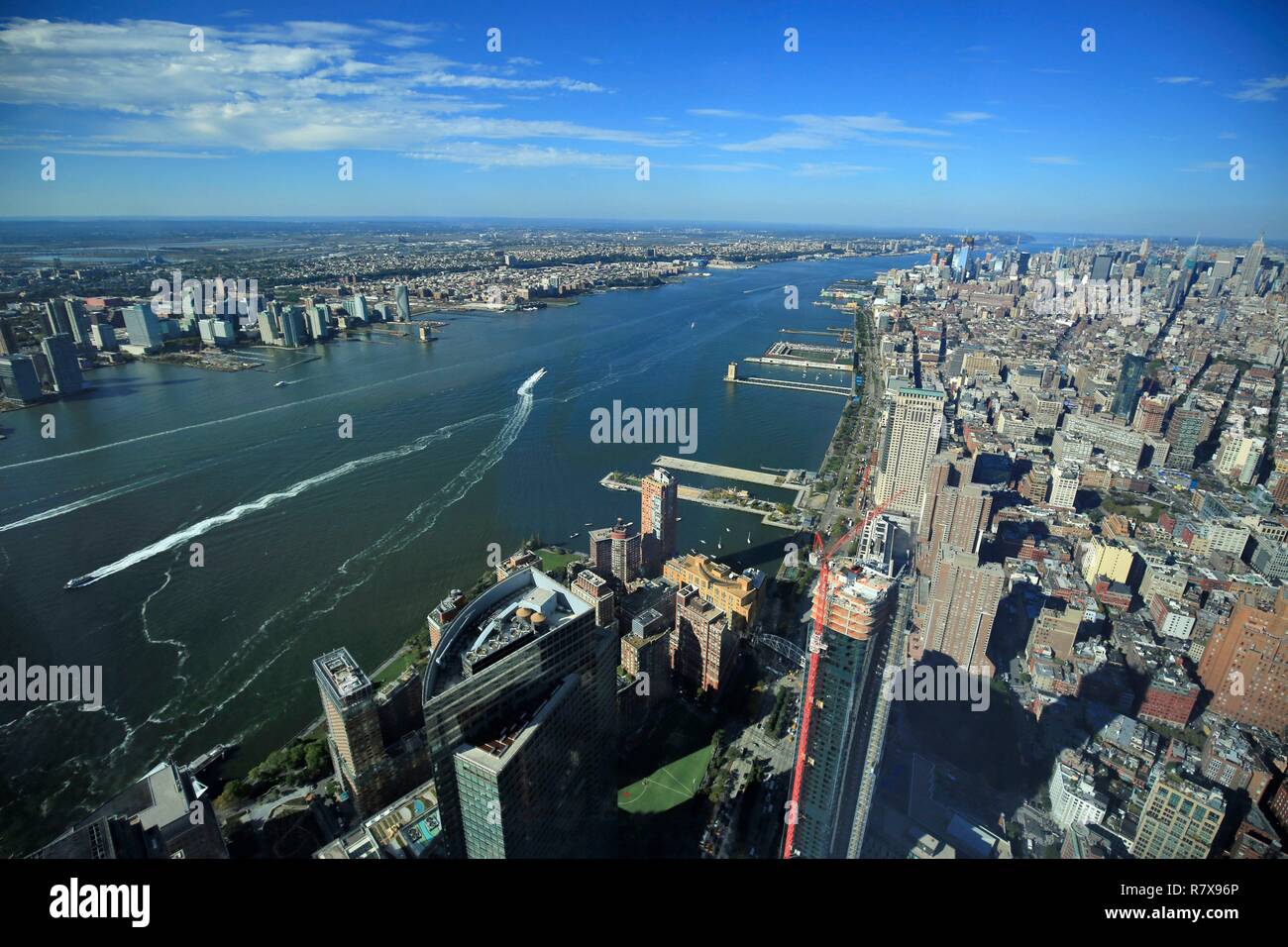 United States, New York, Manhattan, Manhattan Blick von einer Welt Sternwarte an der Spitze der Freedom Tower am Ground Zero Stockfoto