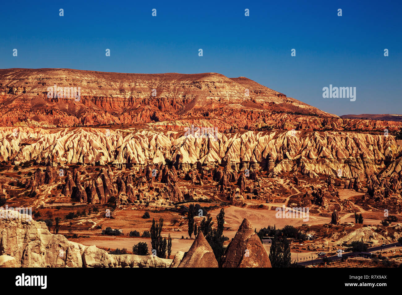 Liebe Tal in Kappadokien. Fantastische Bergwelt im Zentrum der Türkei. Stockfoto