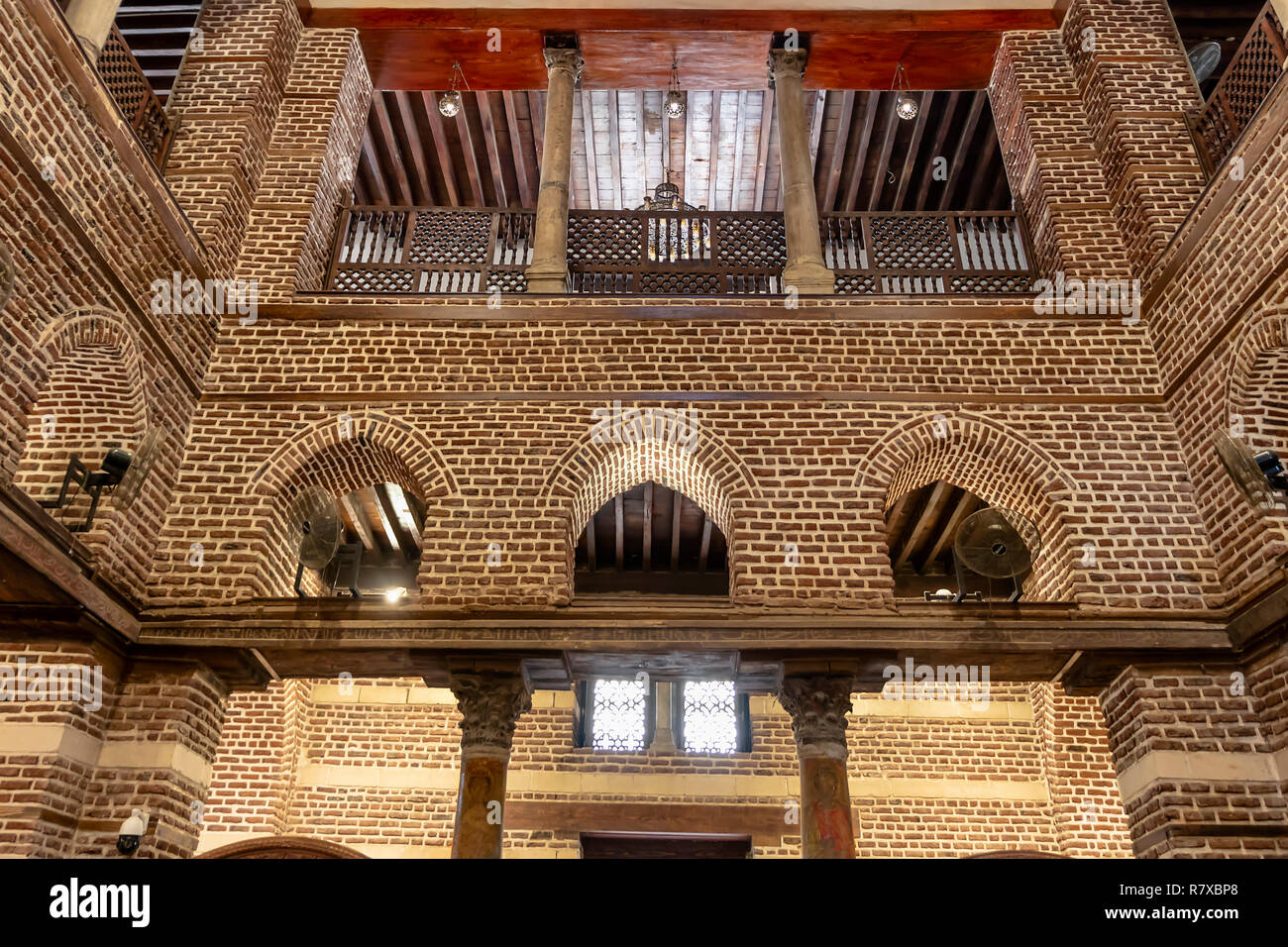 Kairo, Ägypten, 16. September 2018: In Abu Serga Kirche. Heiligen Sergius und Bacchus Kirche, auch bekannt als Abu Serga, im Koptischen Kairo ist eine der Stockfoto