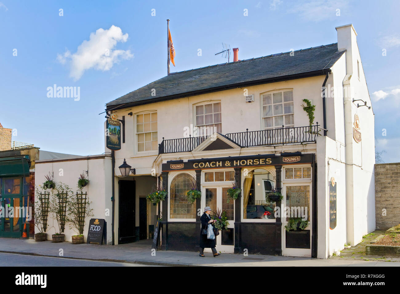 Trainer und Pferde Pub in Barnes, London. Stockfoto