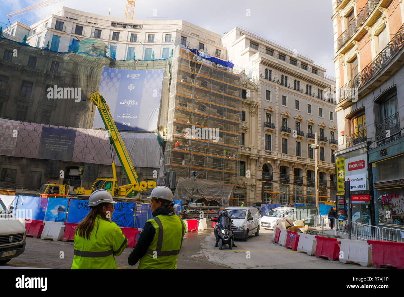 Platz - Plaza de Canalejas Canalejas, Madrid, Spanien Stockfoto