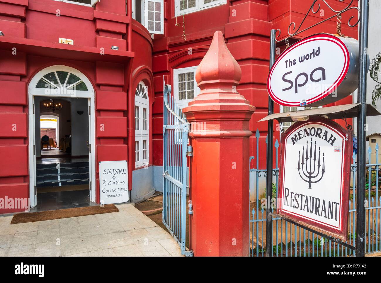 Inde, Bundesstaat Kerala, Kochi (Cochin), Fort Kochi (Cochin) Bezirk Koder House Boutique Hotel, portugiesische Architektur Stockfoto
