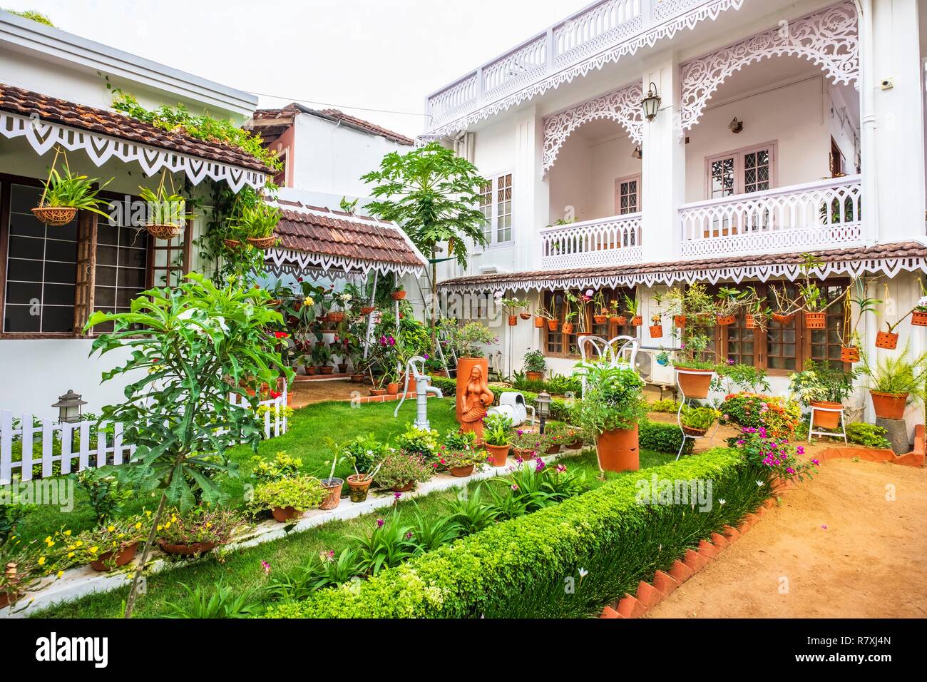 Inde, Bundesstaat Kerala, Kochi (Cochin), Fort Kochi (Cochin) Bezirk, Freude Homestay gebaut von der Portugiesischen war einer der ersten Homestays in Kochi Stockfoto