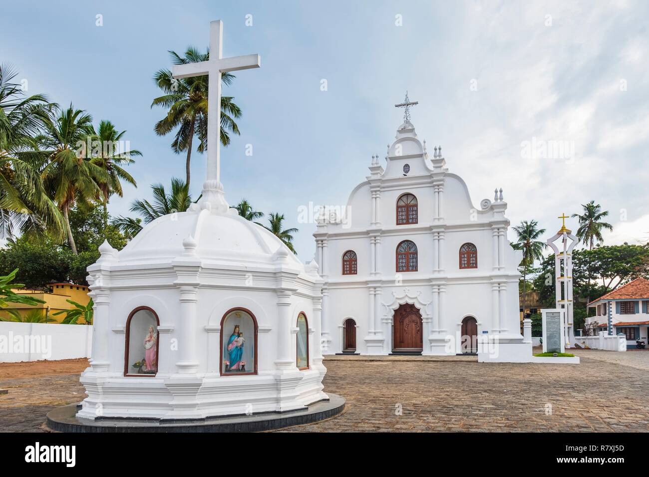 Inde, Bundesstaat Kerala, Kochi (Cochin), Mattancherry Bezirk, Unsere Liebe Frau des Lebens portugiesische Kirche Stockfoto