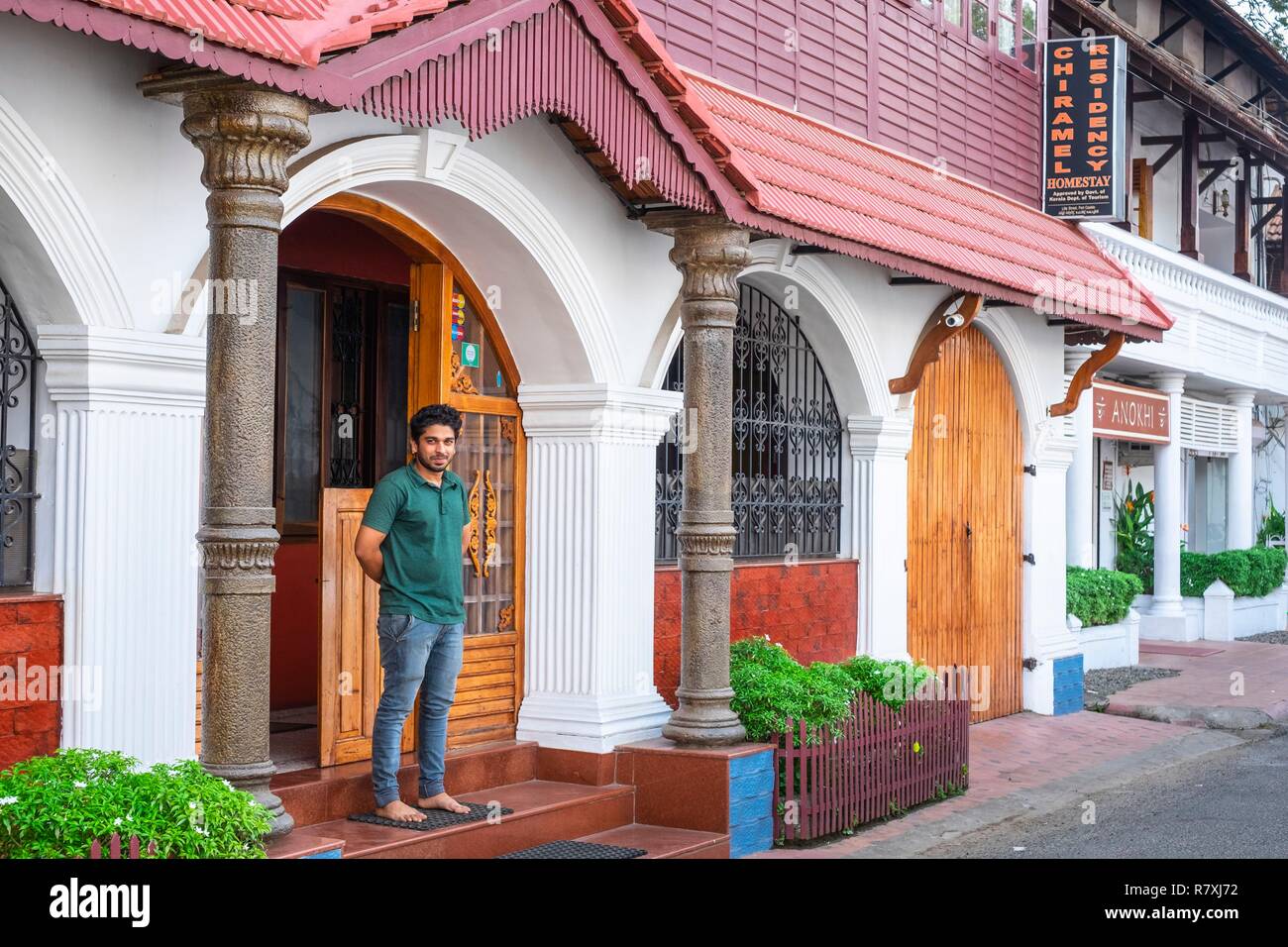 Inde, Bundesstaat Kerala, Kochi (Cochin), Fort Kochi (Cochin) Bezirk Chiramel Residency Homestay Stockfoto