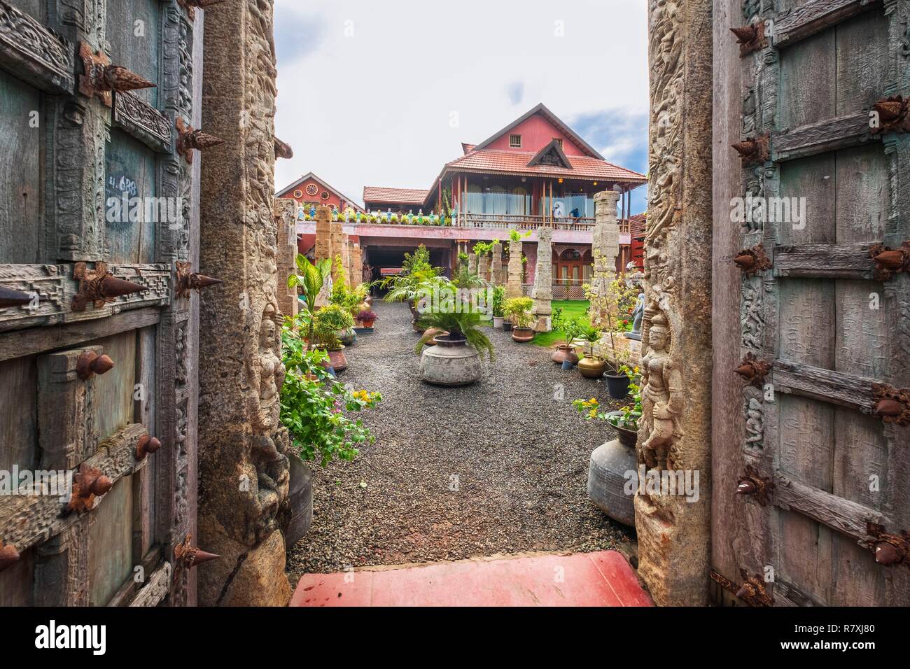 Inde, Bundesstaat Kerala, Kochi (Cochin), Mattancherry Bezirk, Ginger House Museum Boutique Hotel Stockfoto
