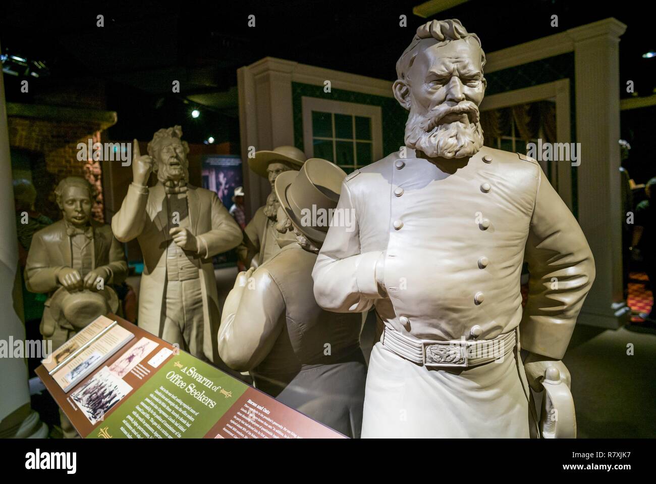 United States, District of Columbia, Washington, Ford's Theater, Ort der Ermordung von Präsident Abraham Lincoln, Statue von militärischer Offizier Stockfoto