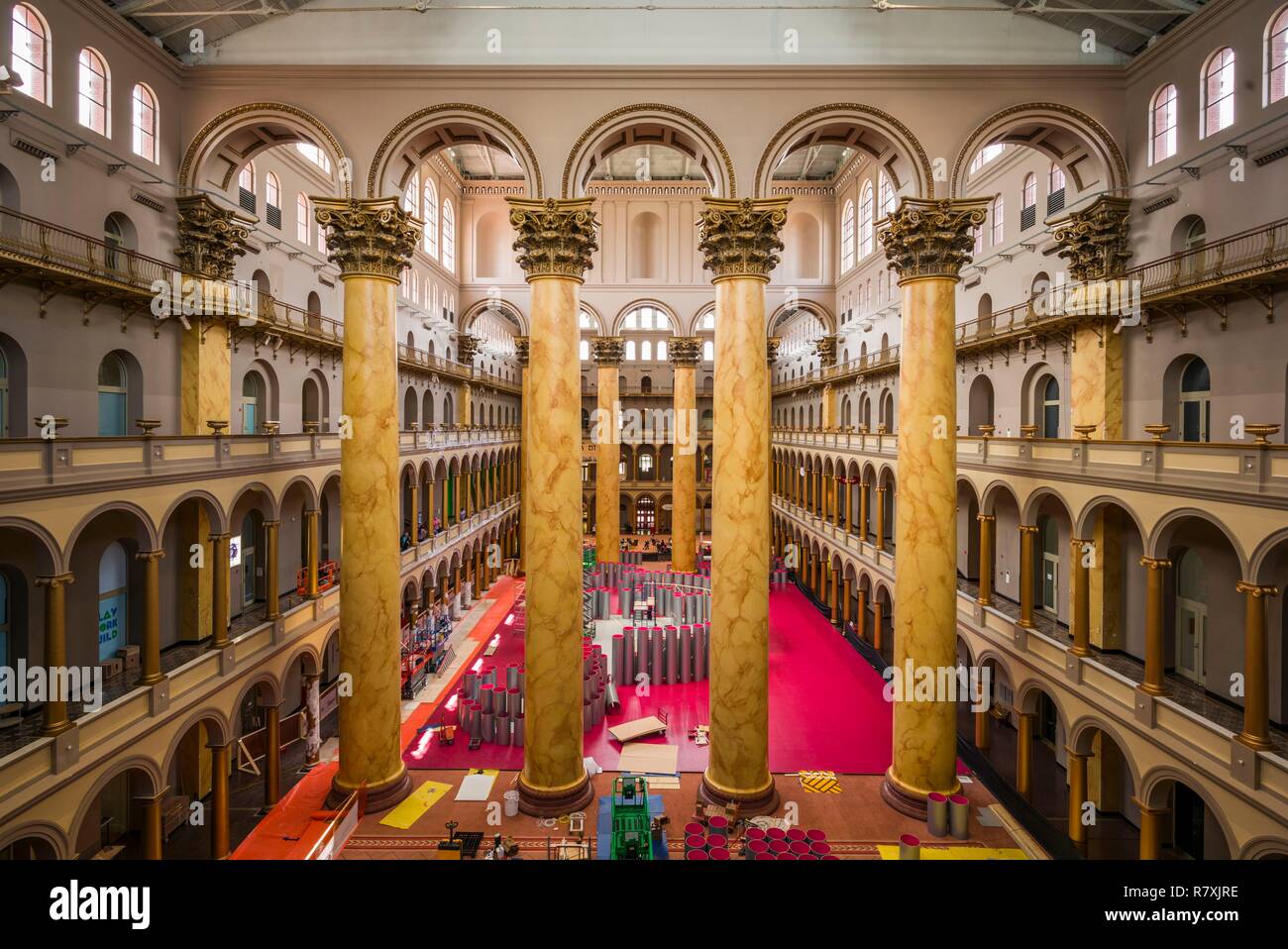 United States, District of Columbia, Washington, National Building Museum, Anbauteile innen Stockfoto