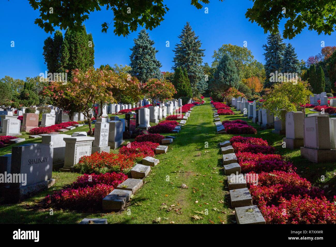 Kanada, in der Provinz Quebec, Montreal, religiöse Erbe, Shaar Hashomayim jüdischen Friedhof auf dem Mount Royal Stockfoto