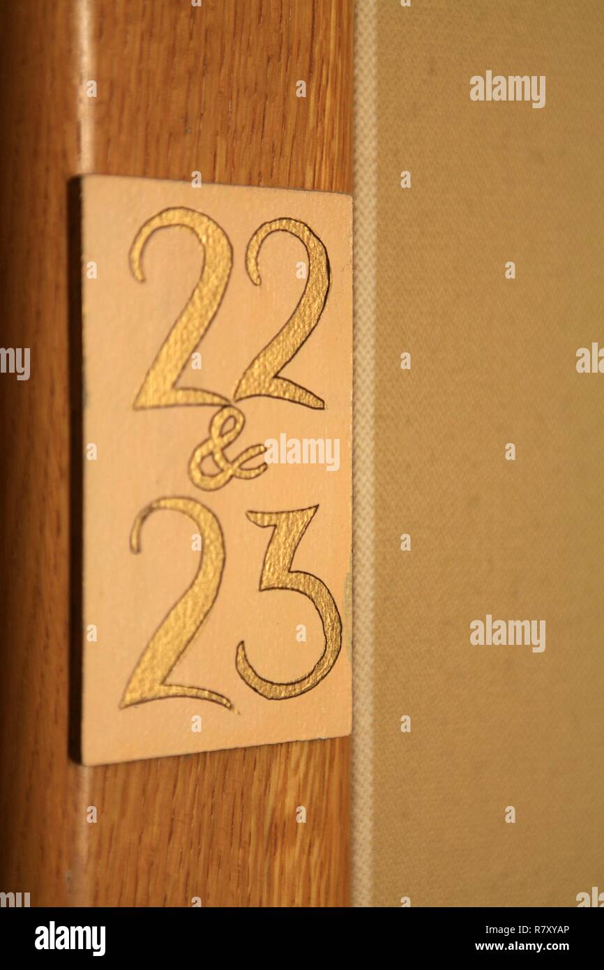 Frankreich, Alpes Maritimes, Villefranche-sur-Mer, das Welcome Hotel, Home Hafen von Cocteau, schrieb er Oedipus Rex für Strawinsky, der orphée Stück und die Gedichte von Opera Stockfoto