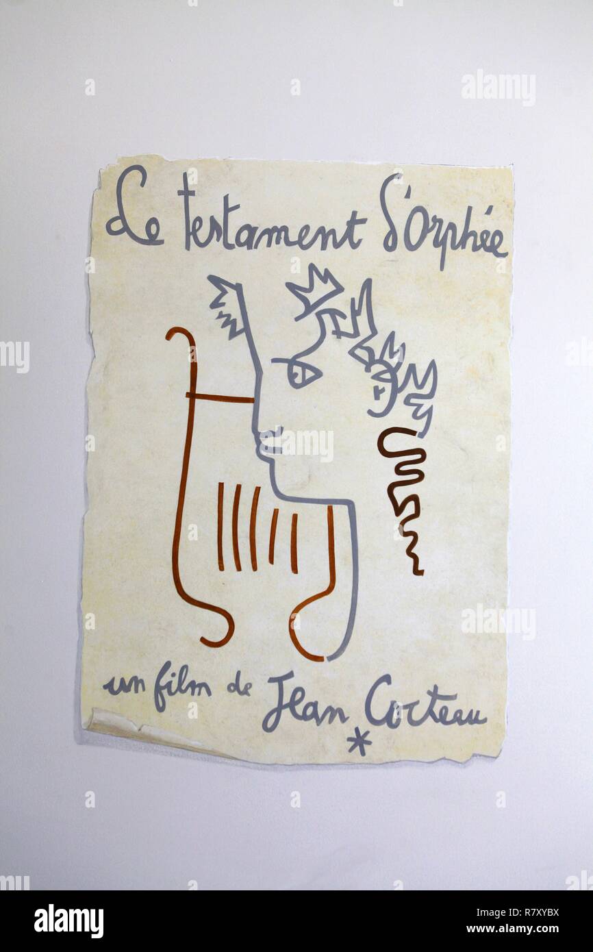 Frankreich, Alpes Maritimes, Villefranche-sur-Mer, das Welcome Hotel, Home Hafen von Cocteau, schrieb er Oedipus Rex für Strawinsky, der orphée Stück und die Gedichte von Opera Stockfoto