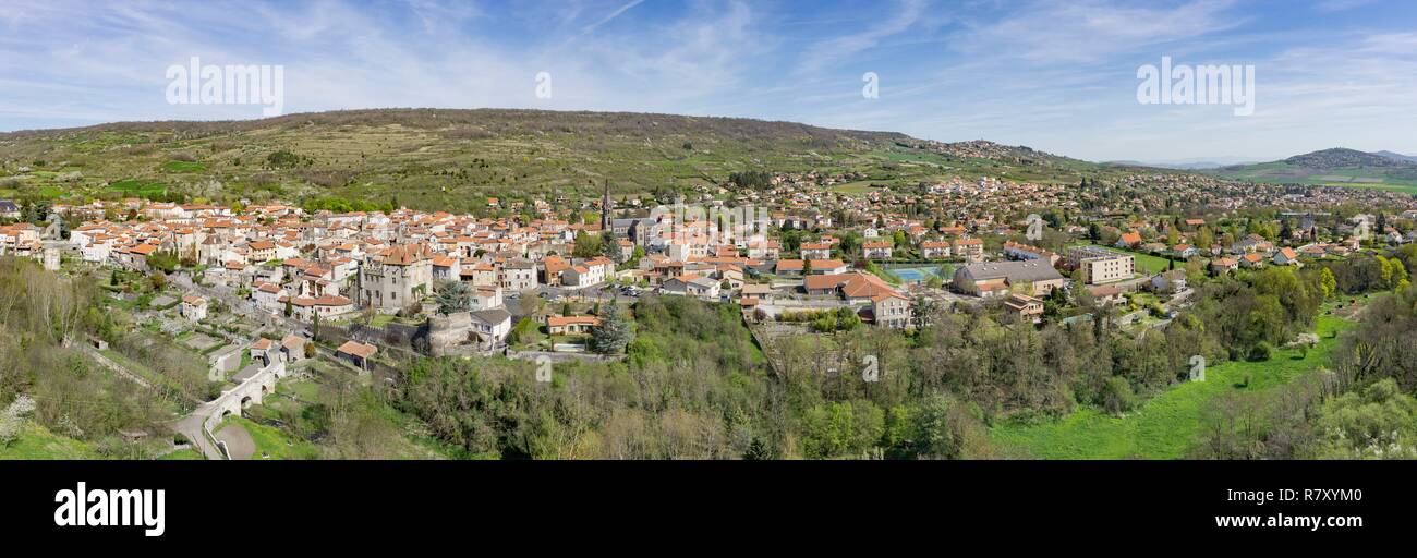 Frankreich, Puy de Dome, Saint Amant Tallende (Luftbild) Stockfoto