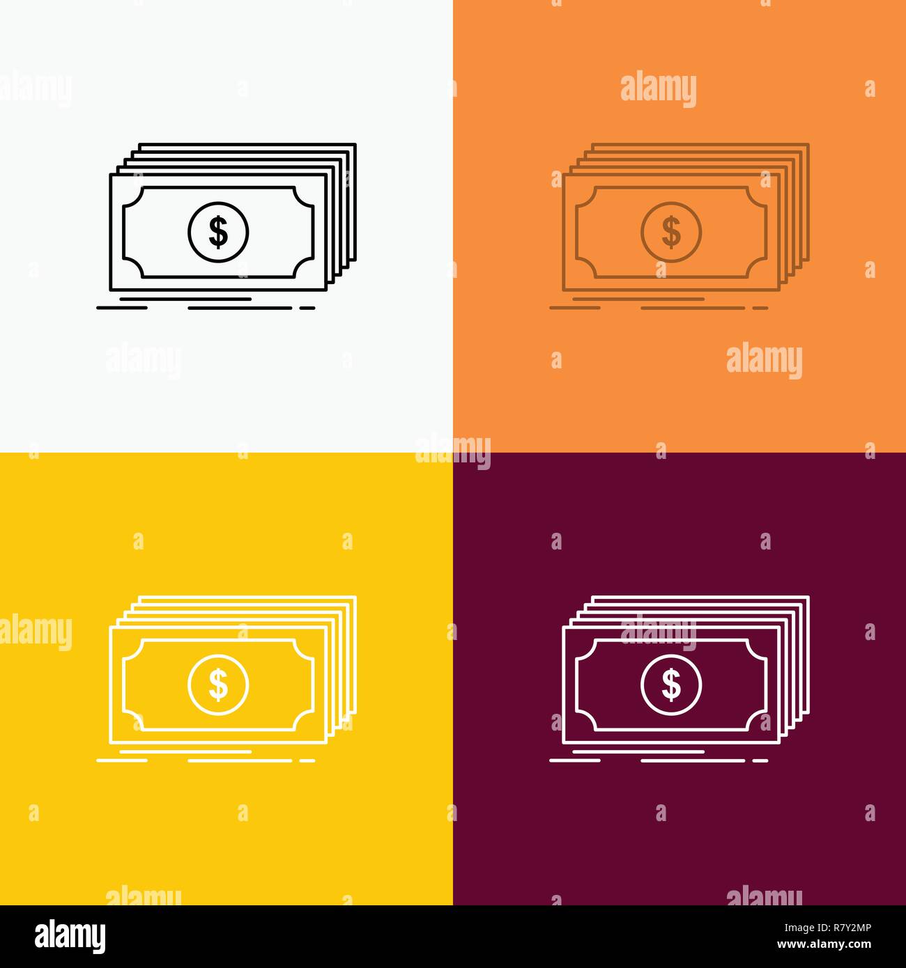 Cash Dollar Finanzen Fonds Geld Symbol Uber Verschiedenen Hintergrund Line Style Design Fur Web Und App Entwickelt Eps 10 Vector Illustration Stock Vektorgrafik Alamy