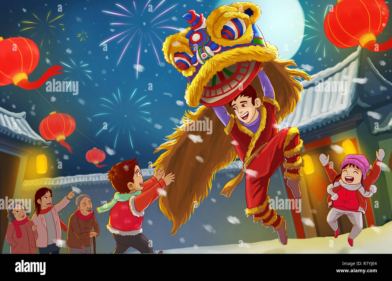 In das Neue Jahr feiern. Stockfoto