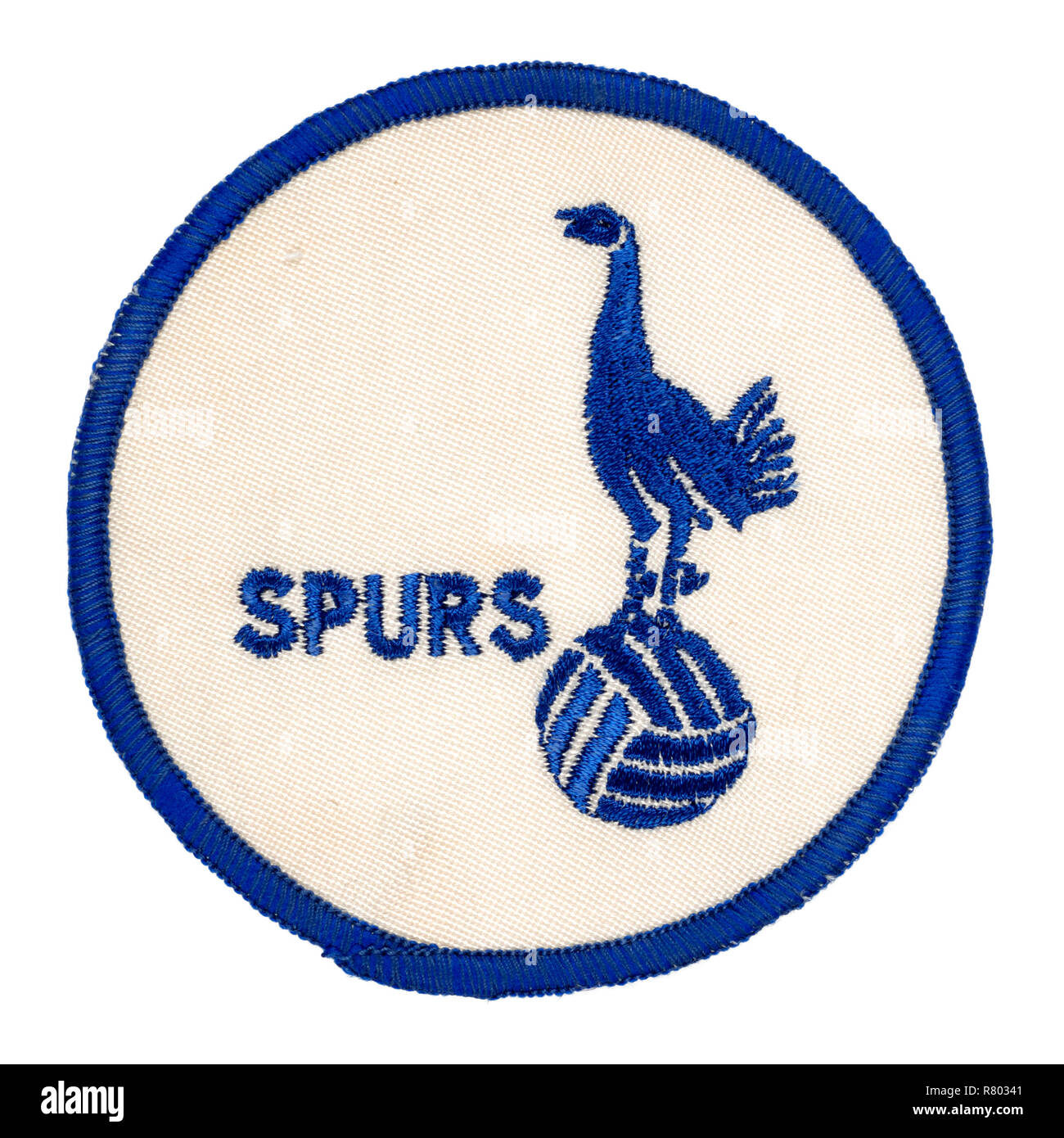 Ein Vintage Retro fabric Abzeichen mit Sporen und die Tottenham Hotspur Emblem Stockfoto