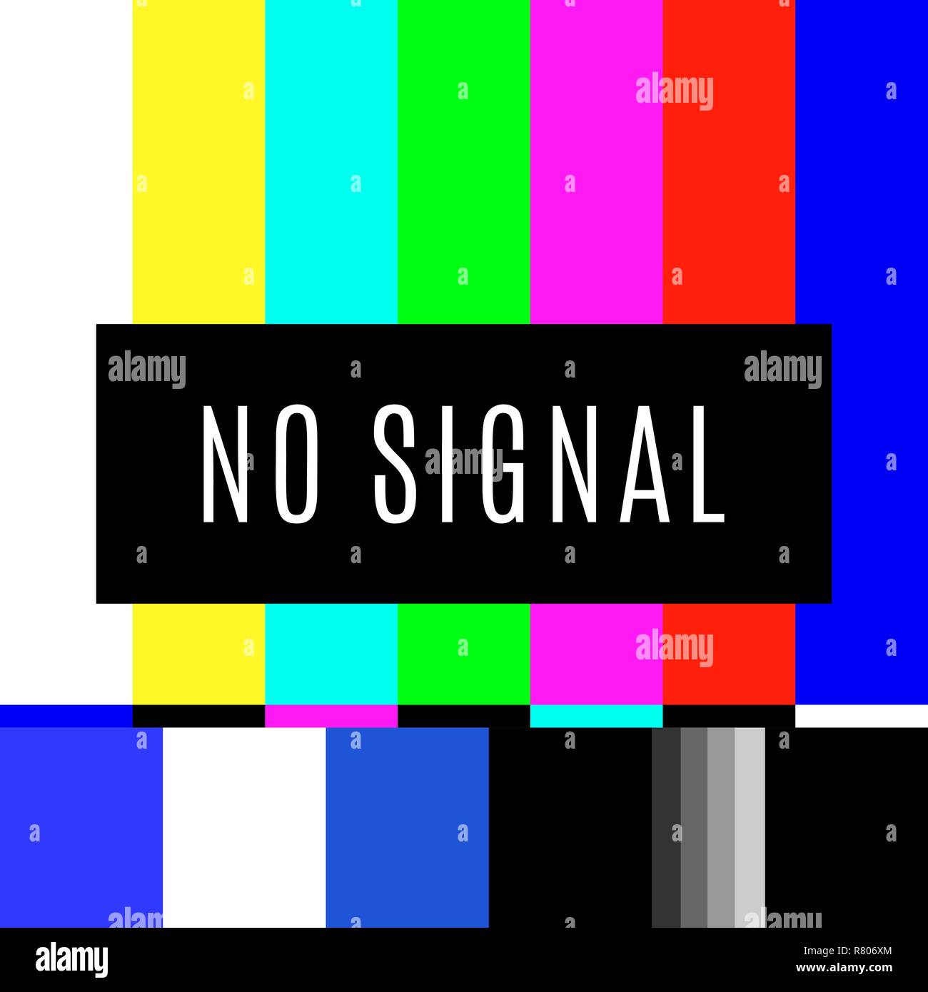 Retro kein Signal TV-Bildschirm Muster chart Stock Vektor