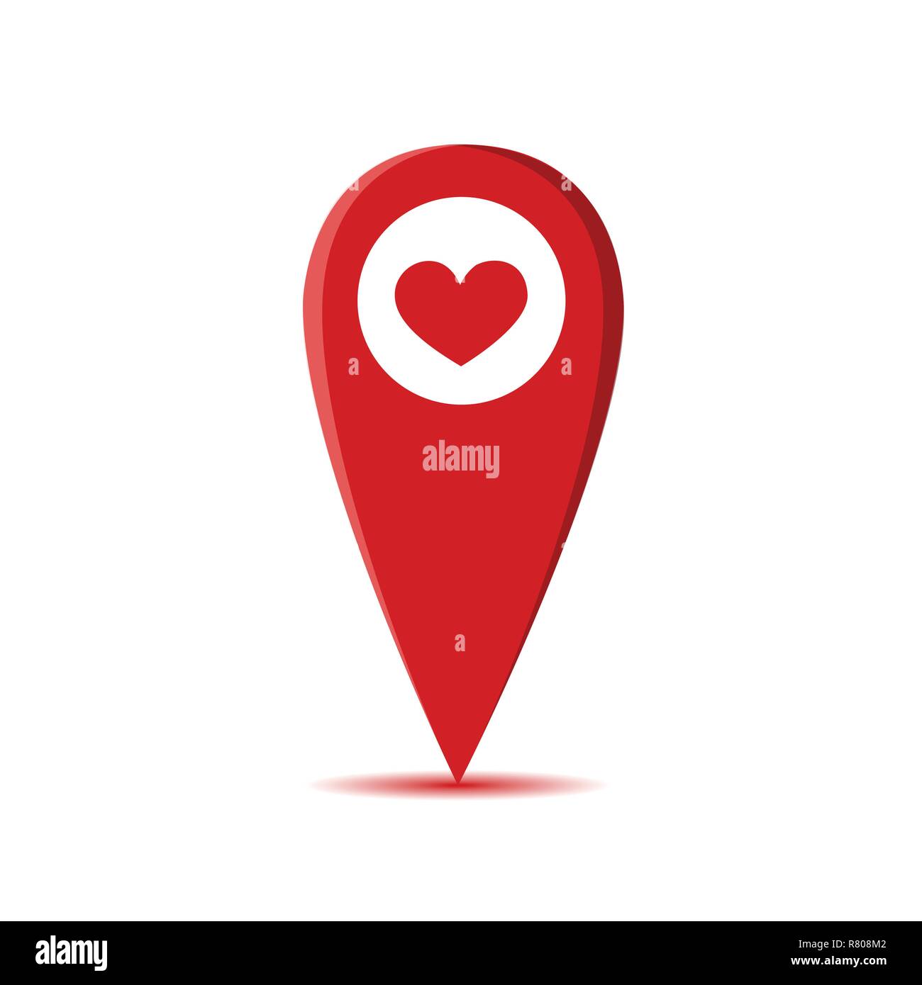 Rotes Herz pin finden Liebe Vector EPS Abbildung 10 Stock Vektor