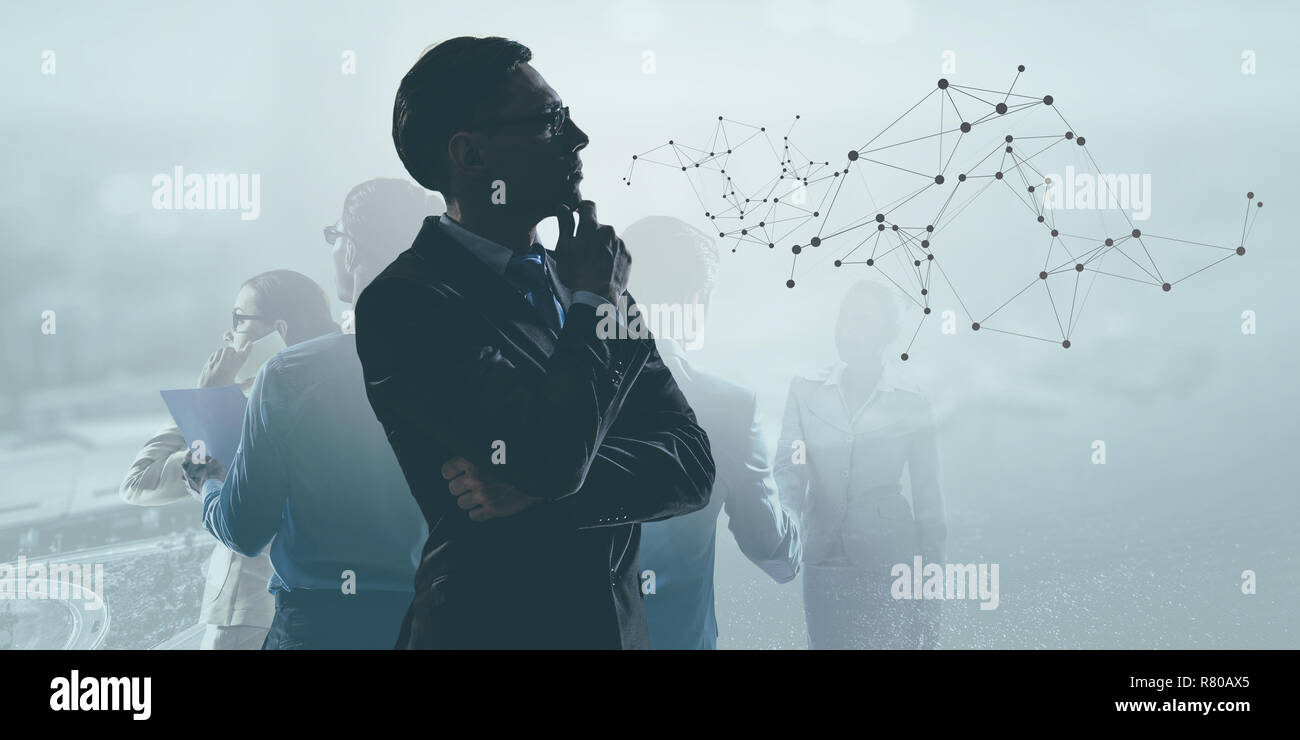 Moderne Technologien für Unternehmen. Mixed Media Stockfoto