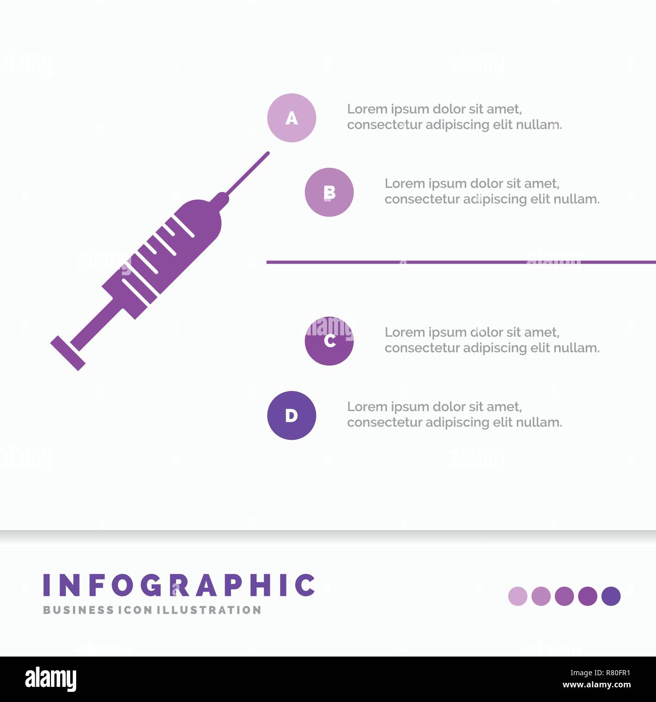 Spritze Injektion Impfstoff Nadel Schuss Infografiken Vorlage Fur Die Website Und Prasentation Glyphe Lila Symbol Infografik Stil Vector Illustration Stock Vektorgrafik Alamy