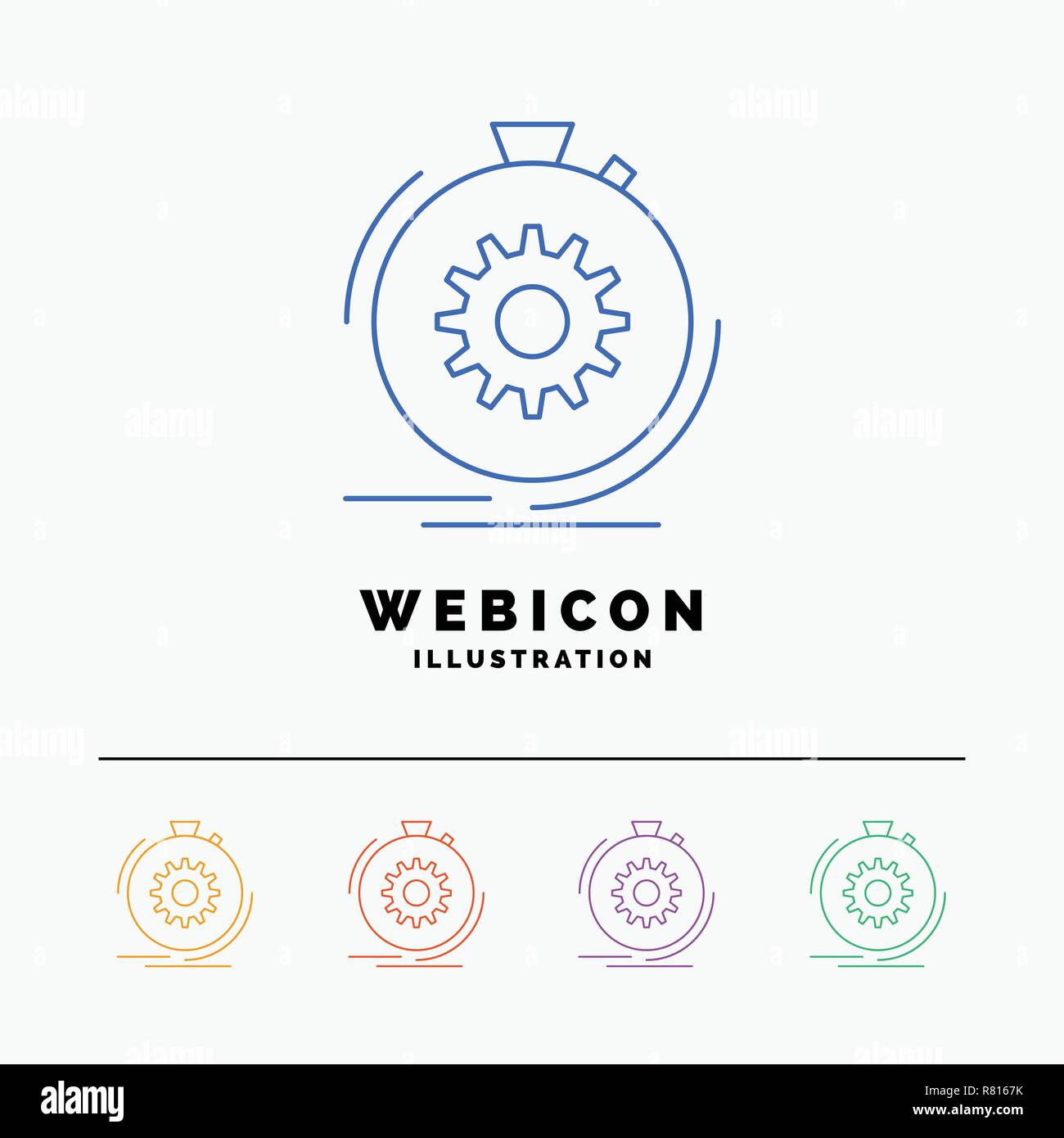 Aktion, schnell, Leistung, Geschwindigkeit 5 Color Line Web Icon Vorlage isoliert auf Weiss. Vector Illustration Stock Vektor