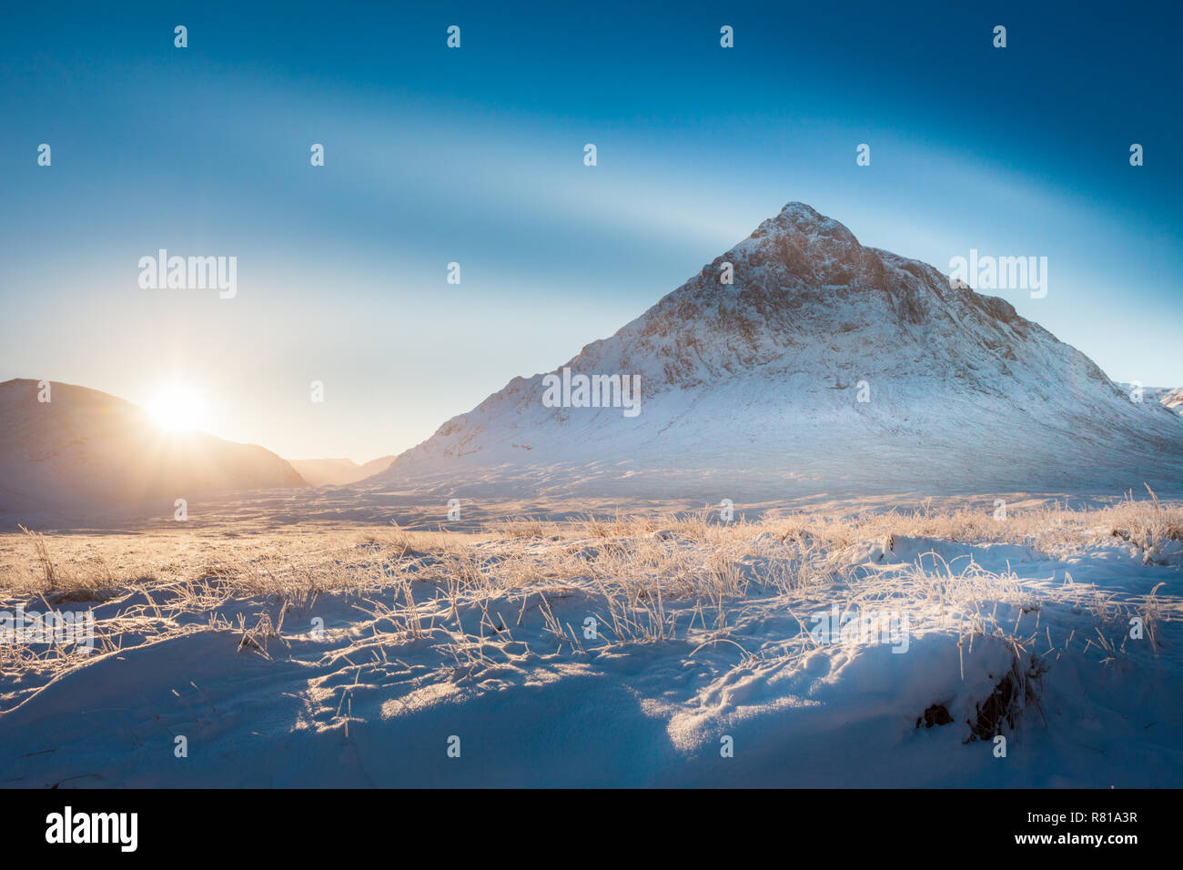 Buachaille Etive Mor, Glencoe, Schottland, UK im Winter 2018 Stockfoto