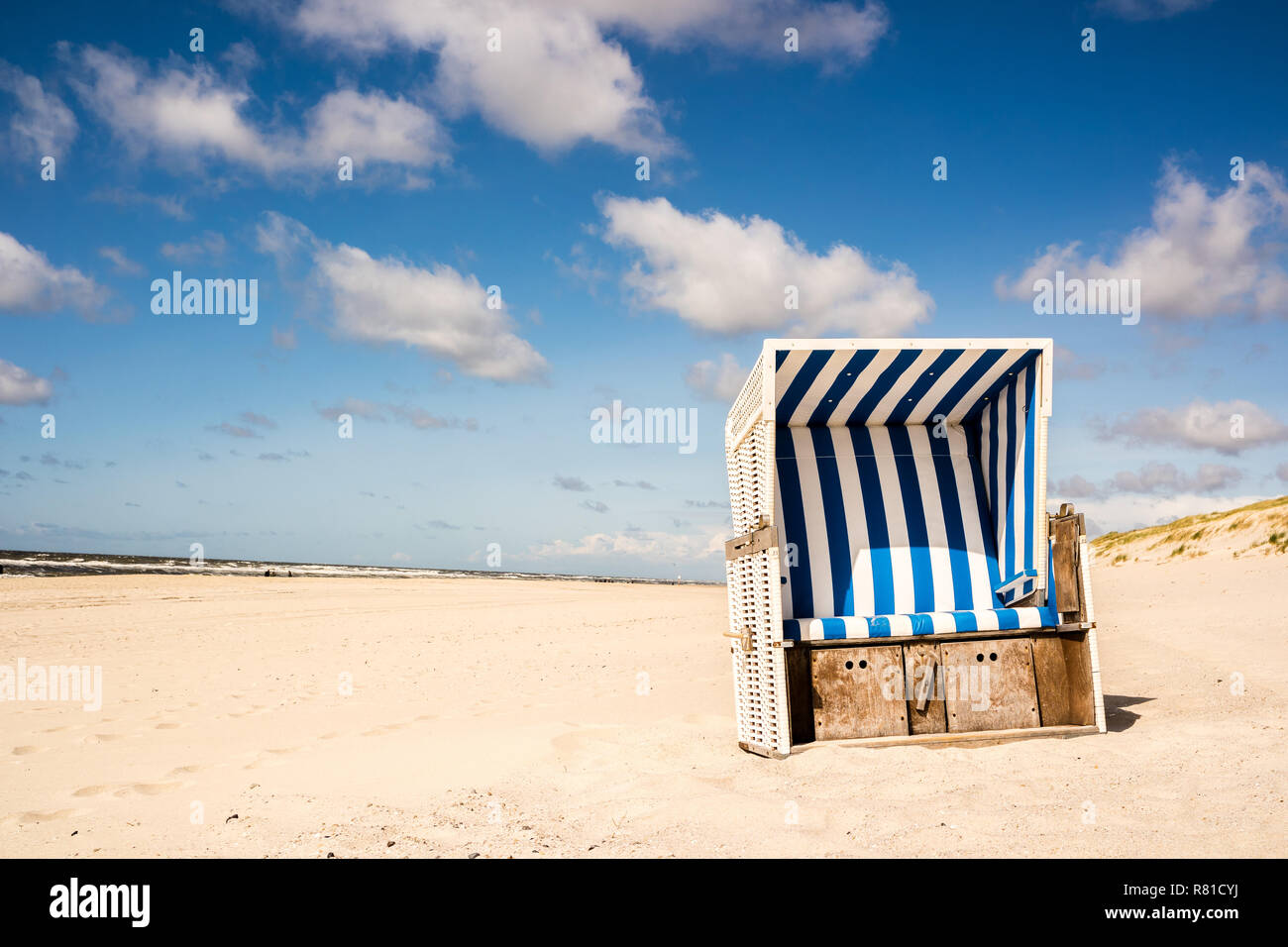 Strandkorb Sandstrand Sylt Stockfoto