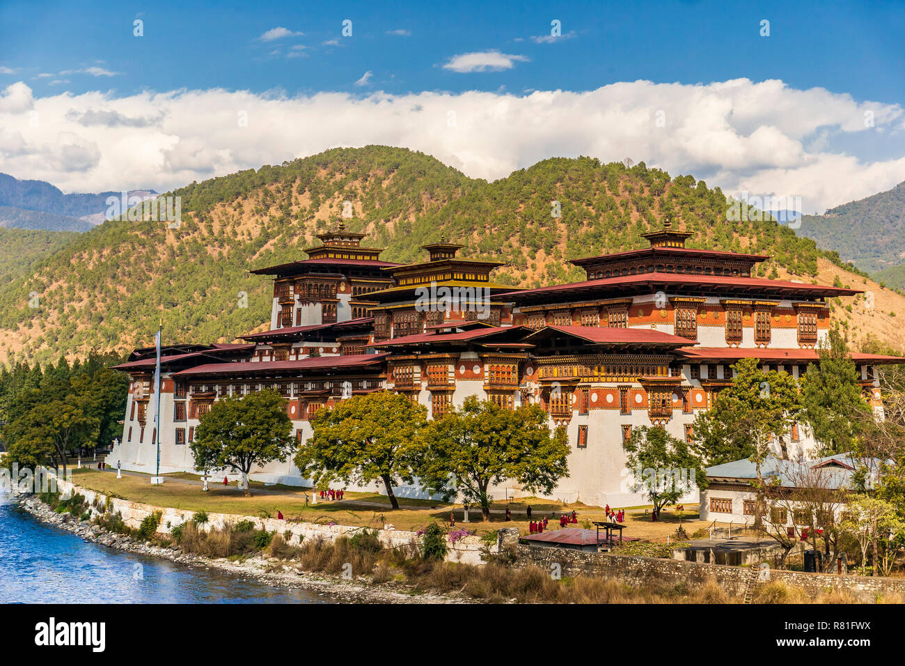 Punakha Dzong Kloster, Bhutan Stockfoto