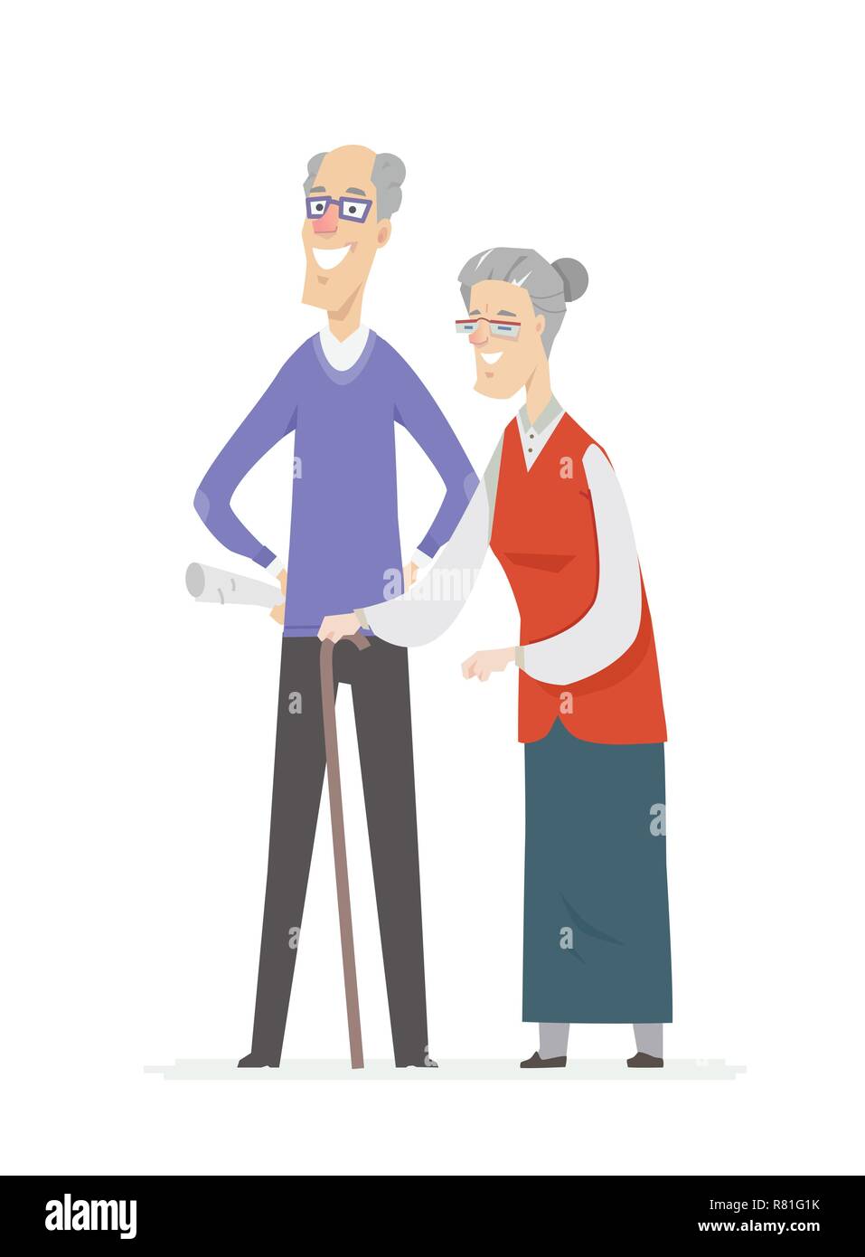 Gerne älteres Paar - cartoon Menschen Zeichen isoliert Abbildung Stock Vektor