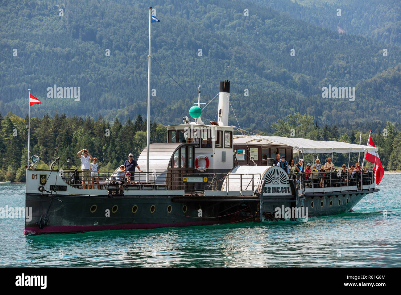 Der Raddampfer Kaiser Franz Josef I am Wolfgangsee, Österreich Stockfoto