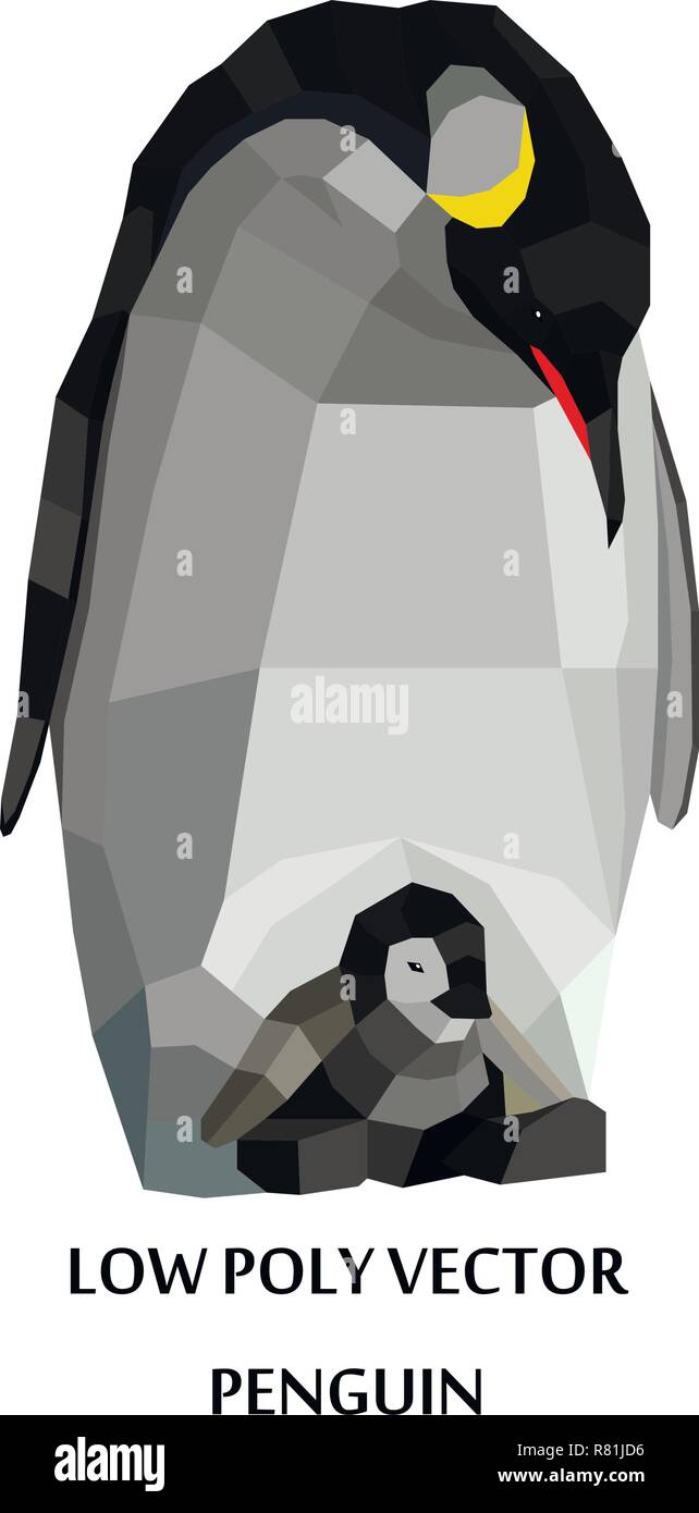 Kreative Vector Illustration von Mutter Pinguin und ihr Kind mit Liebe und Sorgfalt. Stock Vektor