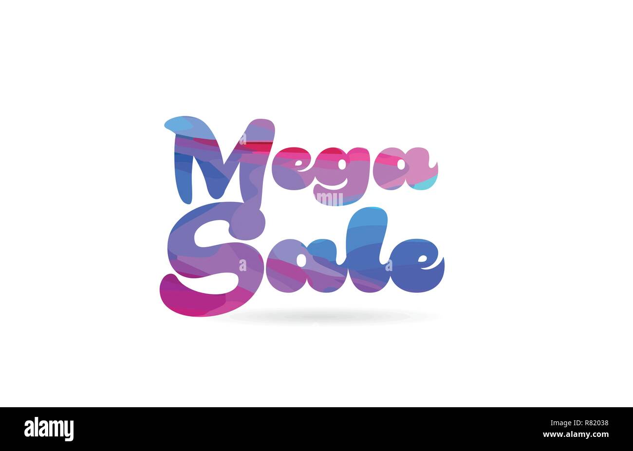 Mega verkauf Wort mit rosa blau Farbe geeignet für Card Symbol oder Typografie Logo Design Stock Vektor