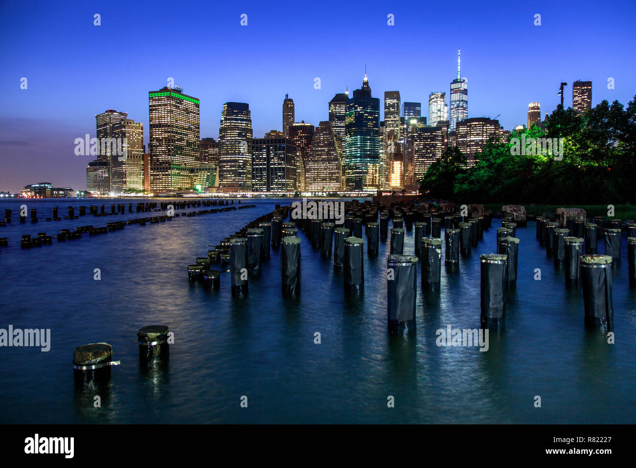 New York City bei Nacht Stockfoto
