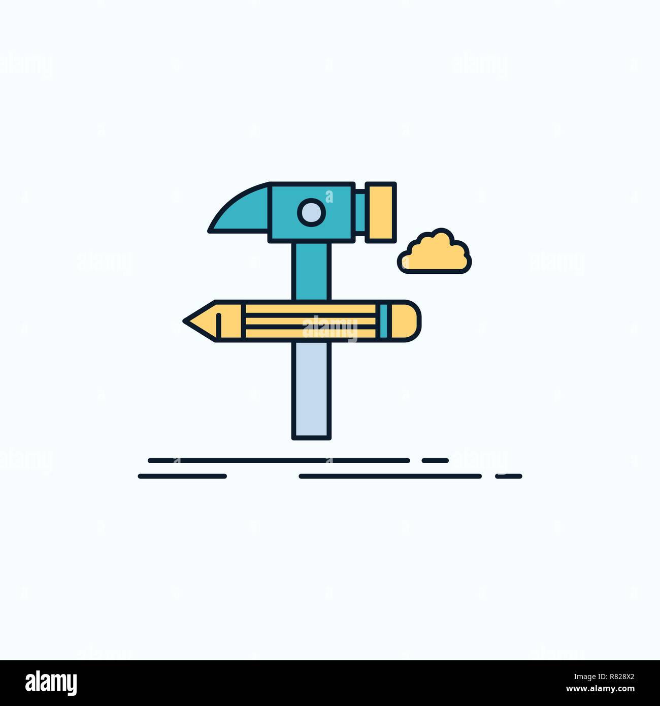 Erstellen Entwerfen Entwickeln Werkzeug Werkzeuge Flach Symbol Grune Und Gelbe Zeichen Und Symbolen Fur Die Website Und Mobile Application Vector Illustration Stock Vektorgrafik Alamy