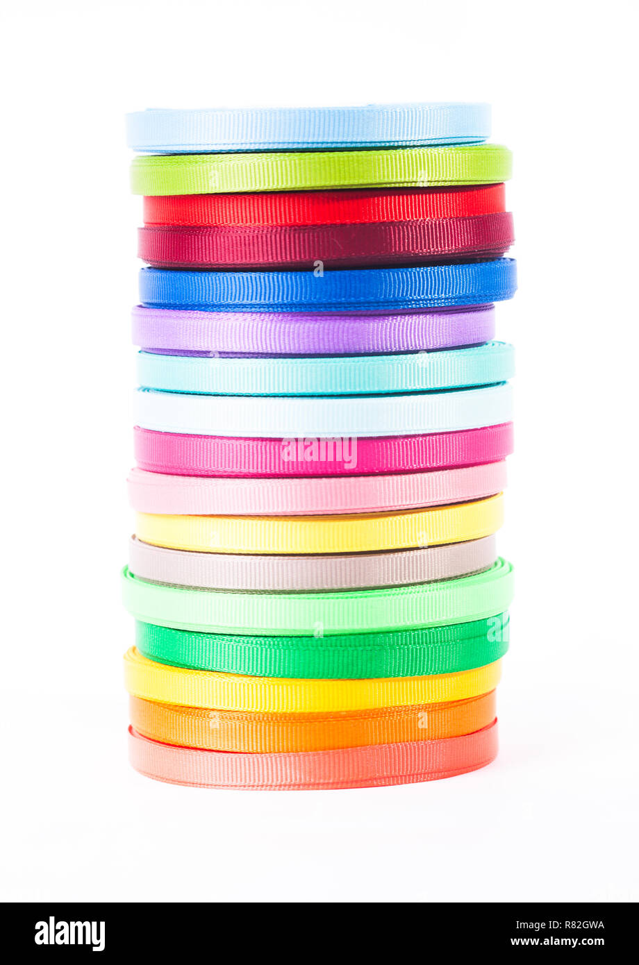 Die Bänder isoliert auf dem weißen Hintergrund Stockfoto