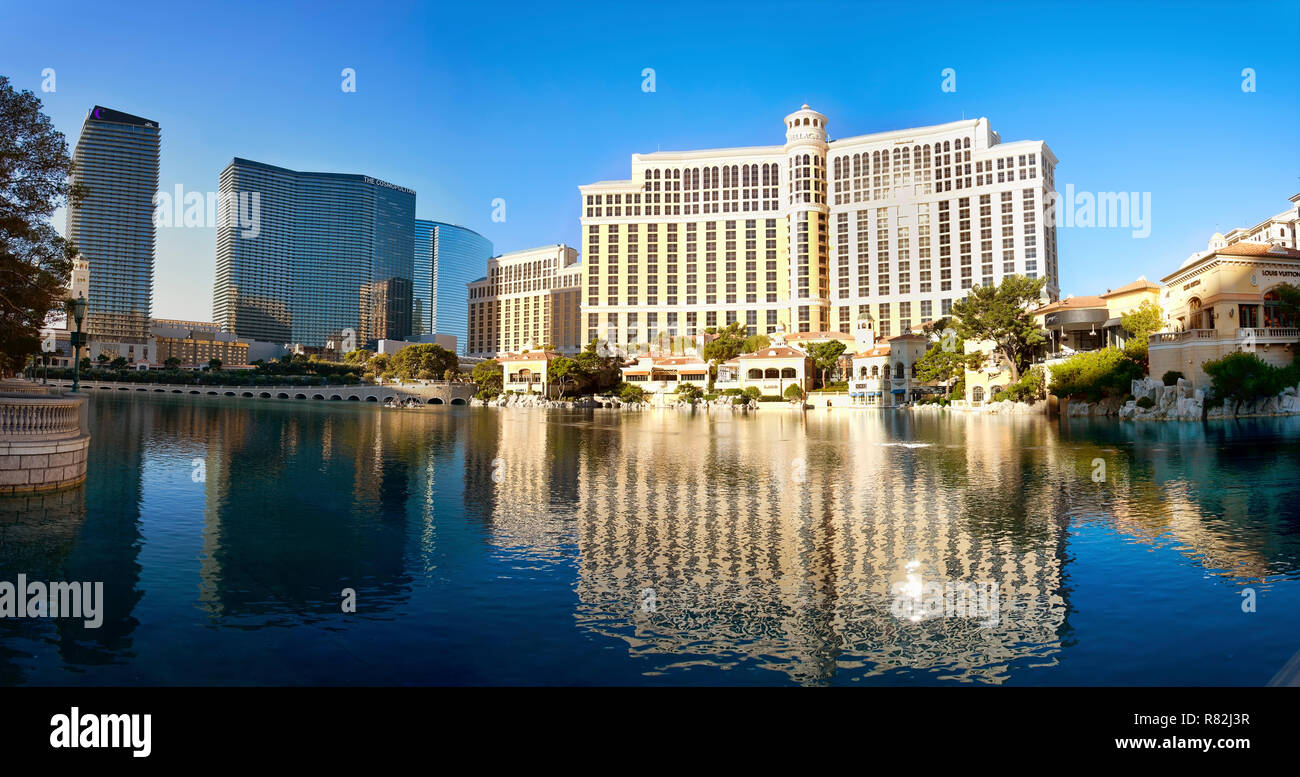 Bellagio Resort und Casino an einem sonnigen Tag Stockfoto