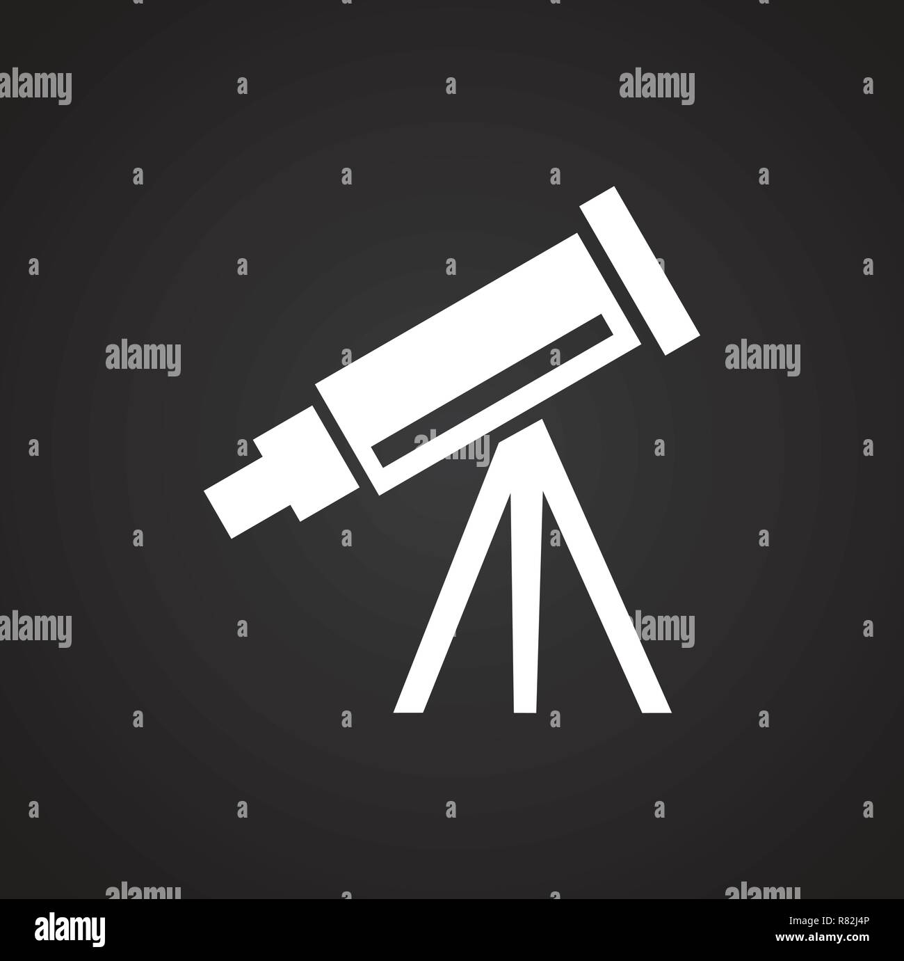 Teleskop Symbol auf schwarzem Hintergrund für Grafik- und ...