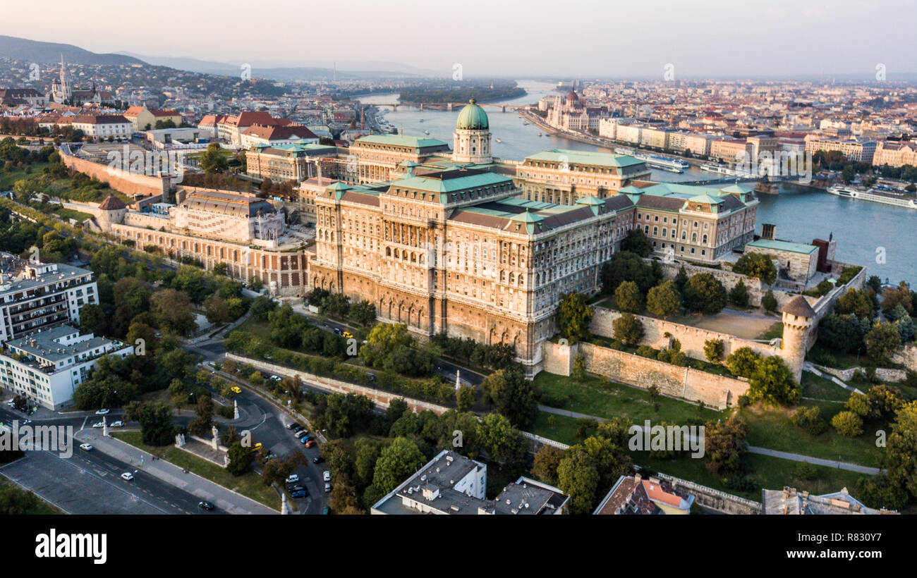 Die Budaer Burg oder Budavari Palota, Stadtbild, Budapest, Ungarn Stockfoto